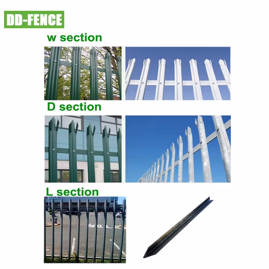 W Section Pale 50*50*6mm Angle Iron Security Concrete Wall Steel Palisade Fencing Ipe Post Design Hot Dipped Galvanized or Powder Coated