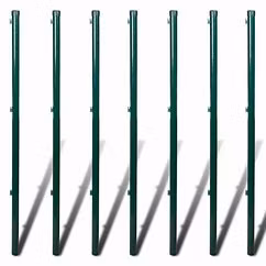 Garden Fence Matched Round Post Are Used in Yard Variety of Colors for Security Post